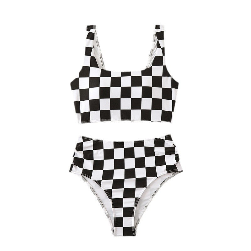 Dame ternet Crop Top og højskåret bikini-sæt Stilla