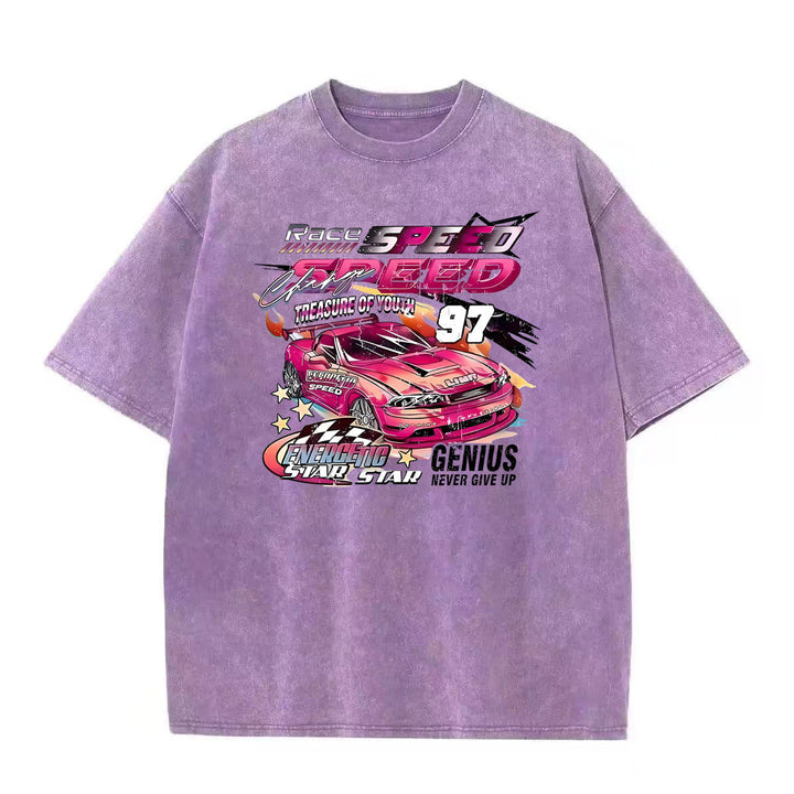 Dame Oversized T-Shirt med kvalitetsgrafikdesign og motiverende racerløbstryk Stilla