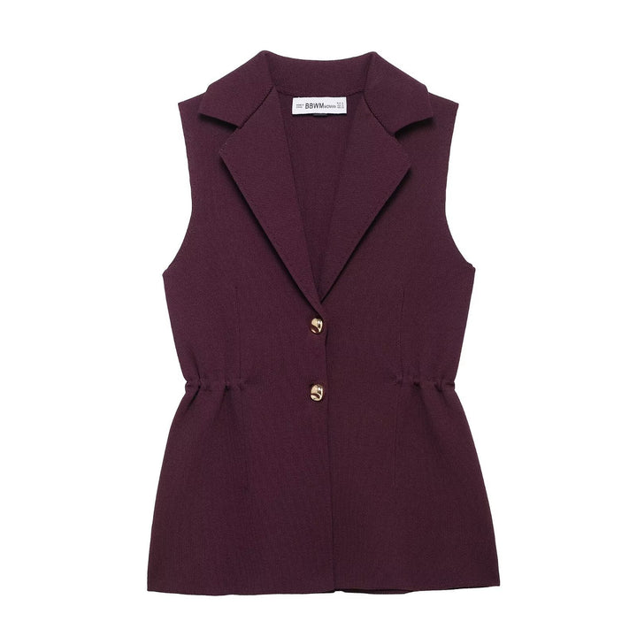 Femme Tilpasset Ærmeløs Strik Blazer Stilla