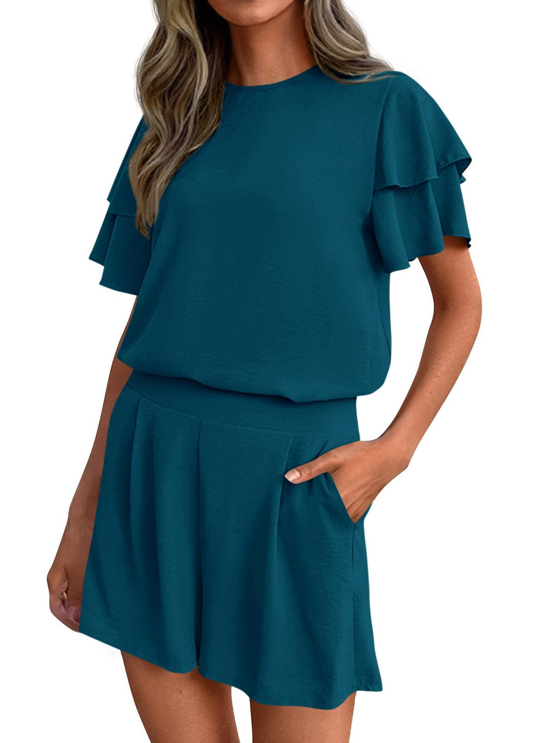 Damer Legende jumpsuit med ruffles detaljer og sidelommer Skovae