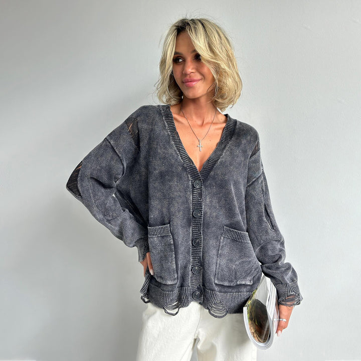 Kvinders oversized cardigan med knapdetaljer Stilla