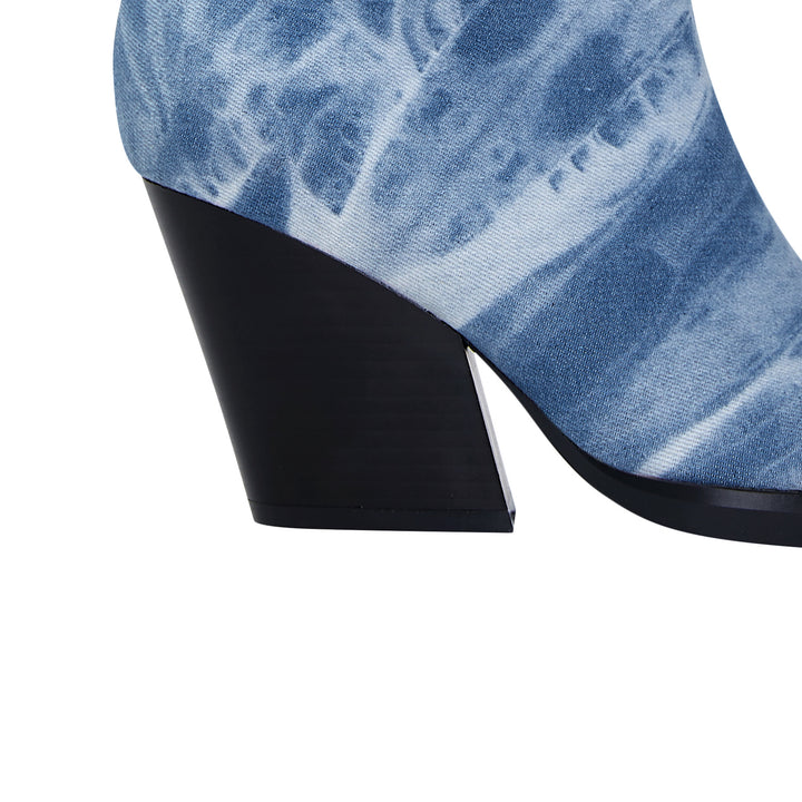 Femme Open-Toe Slouchy Stiletto Støvler med Kæde-detalje Stilla