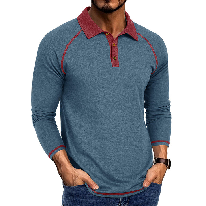 Herren Poloshirt med kontrasterende accenter og innovativ krave Stilla