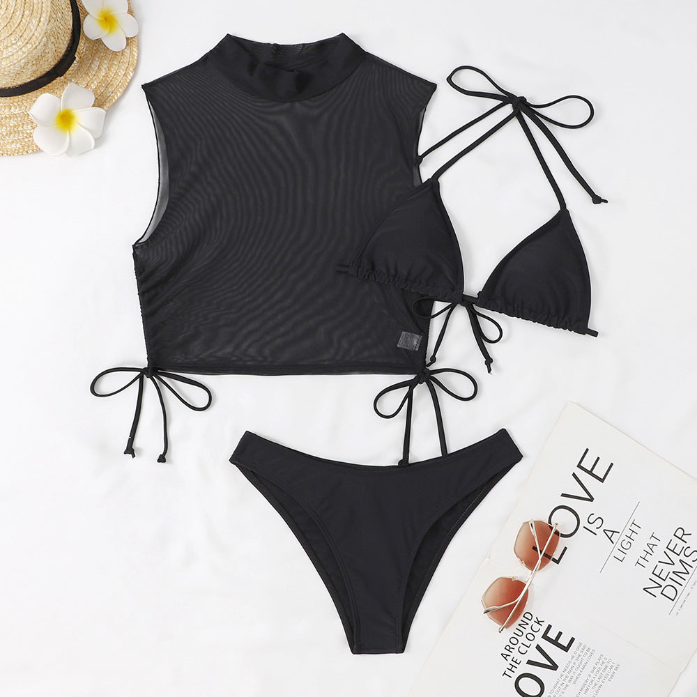 Dame Bikini-sæt med moderigtigt crop top og rygsnøring Stilla