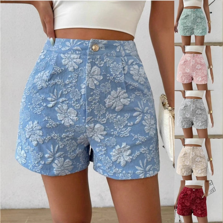 Dame Mode Shorts med blomsterbroderi Skovae