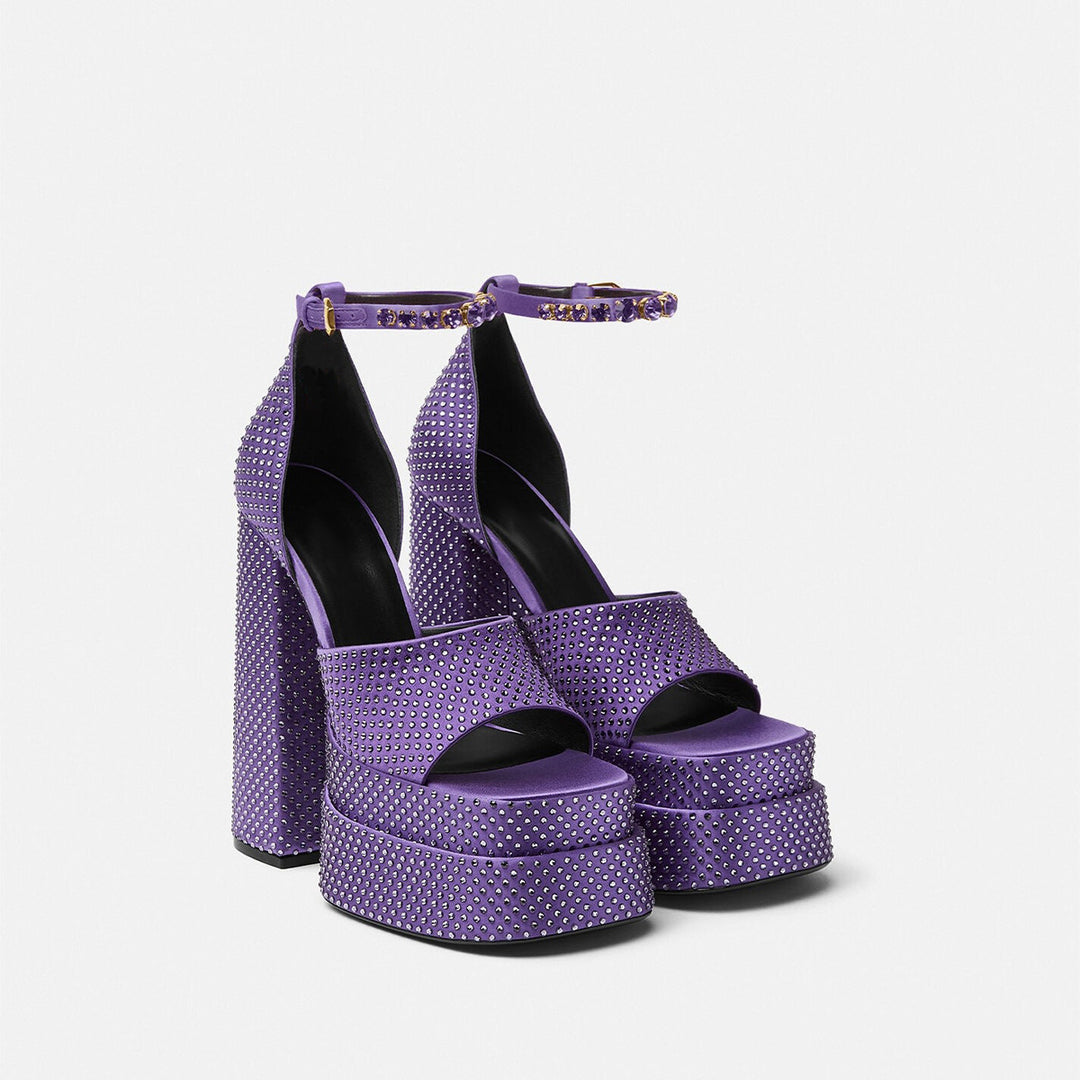 Femme Strass-besatte Chunky Platform Sandaler Stilla