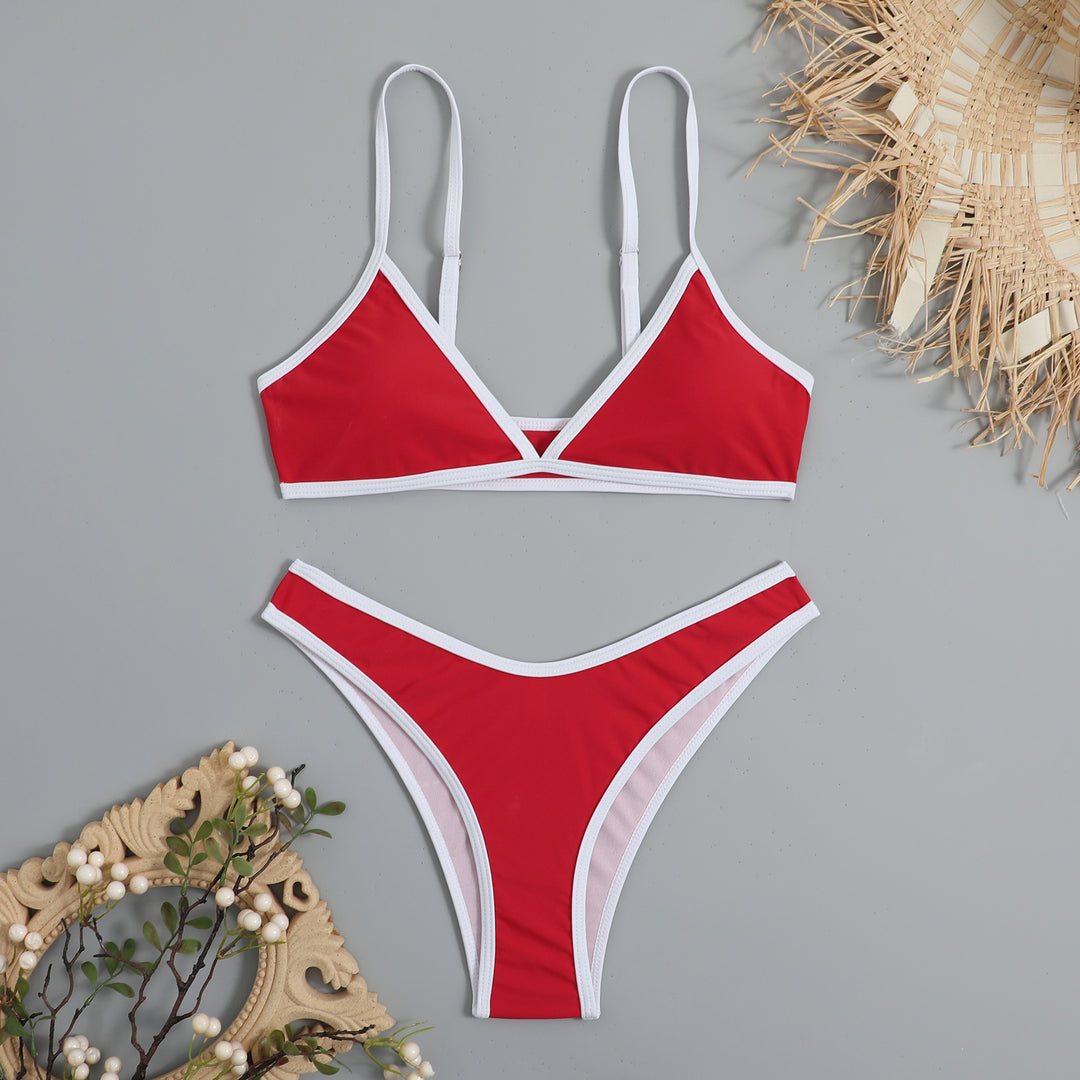 Dame justerbart trekant-bikini-sæt med sporty detaljer Stilla