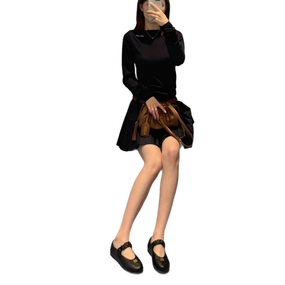 Dame Elegante Ballerina Flats med Rynkedetaljer Stilla