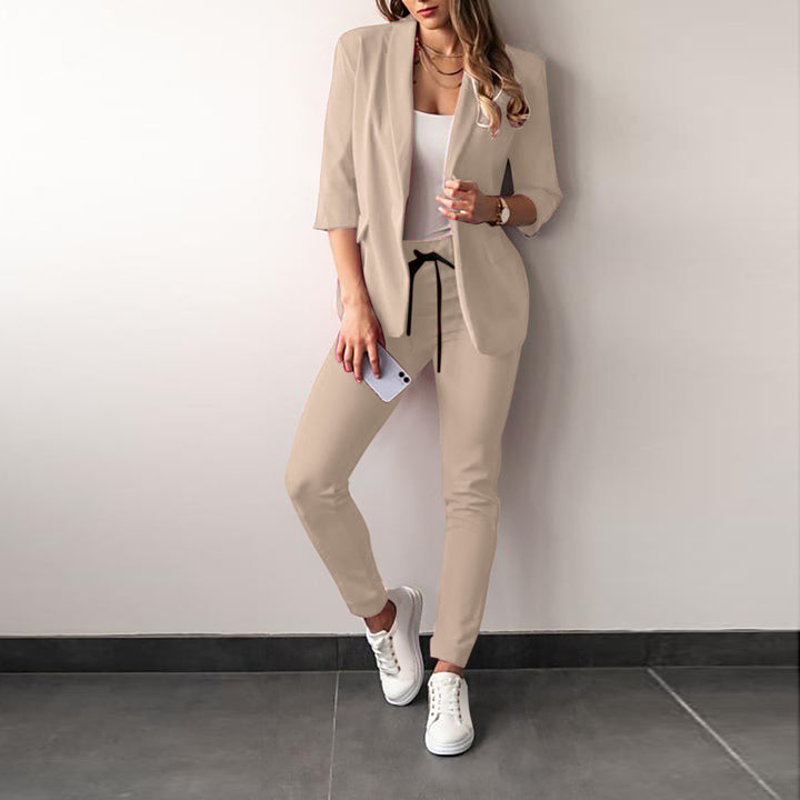 Dame Elegant Business Jakke med matchende Bukser Stilla