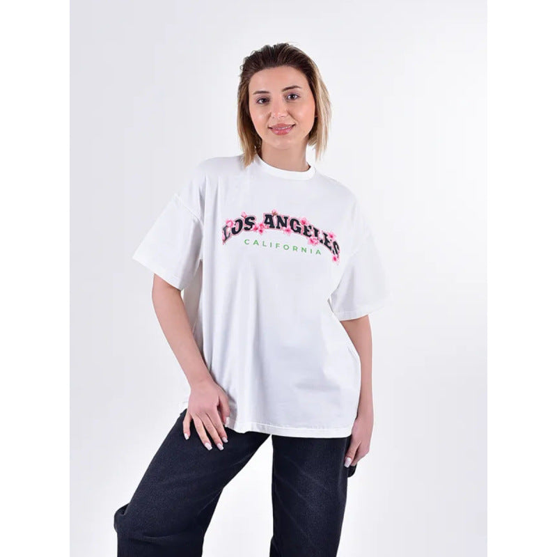 Dame Oversized T-Shirt med floralt tryk Stilla