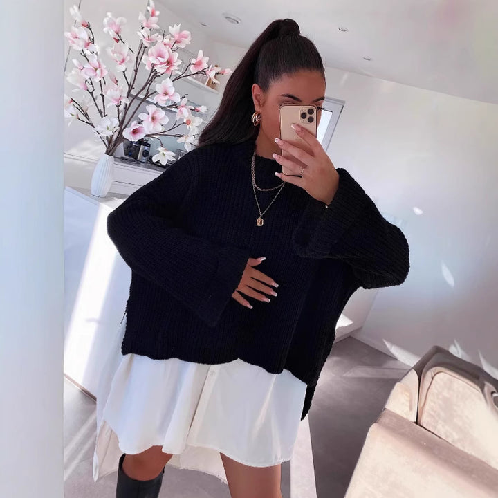 Kvinders afslappet sweater med tekstureret stof og løs pasform Stilla