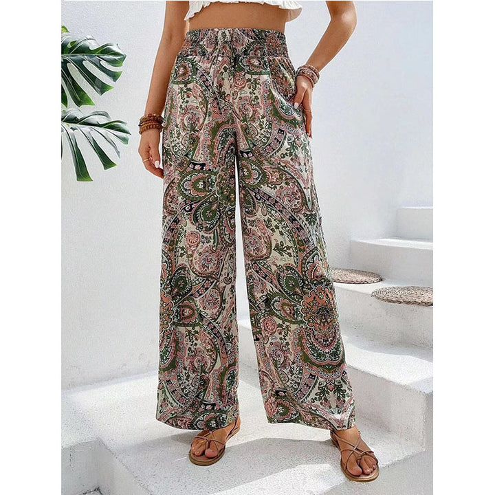 Dame Relaxed Fit Bohemian Tryk Bukser Stilla