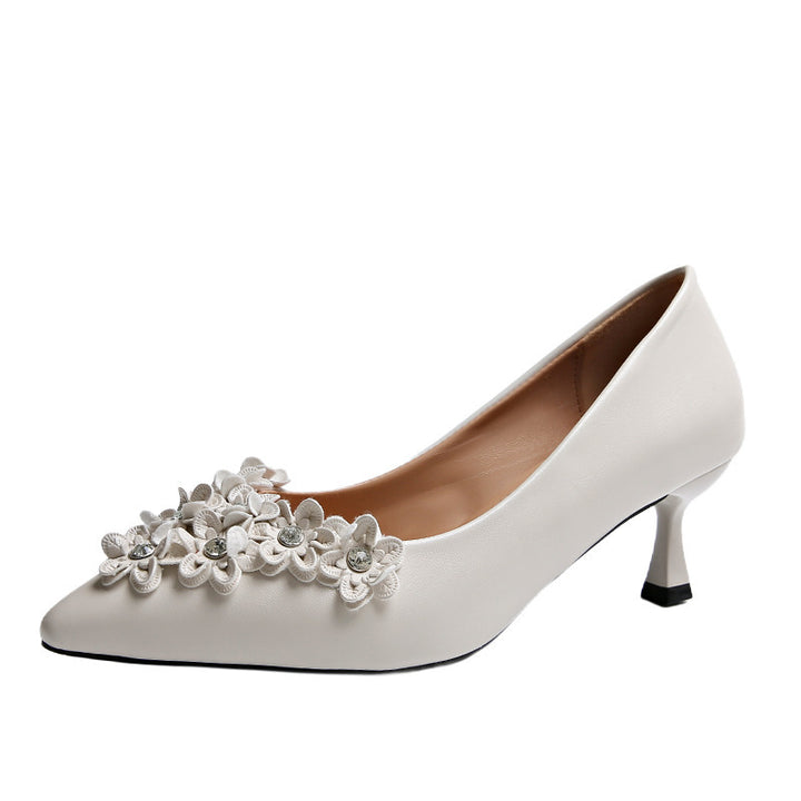 Dame Dekorative Florale Pyntet Kitten Heels Stilla