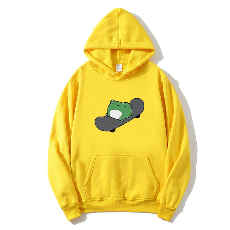 Kvinders hoodie med humoristisk frødesign Skovae