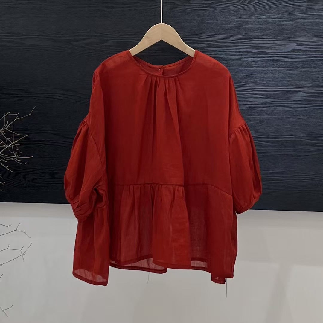 Femme Letvægts Peplum Bluse Stilla