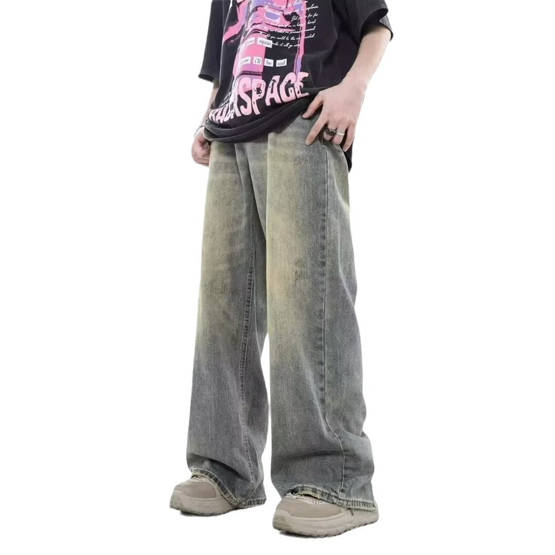 Herrer Behagelige Wide-Leg Jeans med moderne vask og afslappet snit Stilla