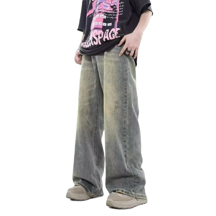 Herrer Behagelige Wide-Leg Jeans med moderne vask og afslappet snit Stilla