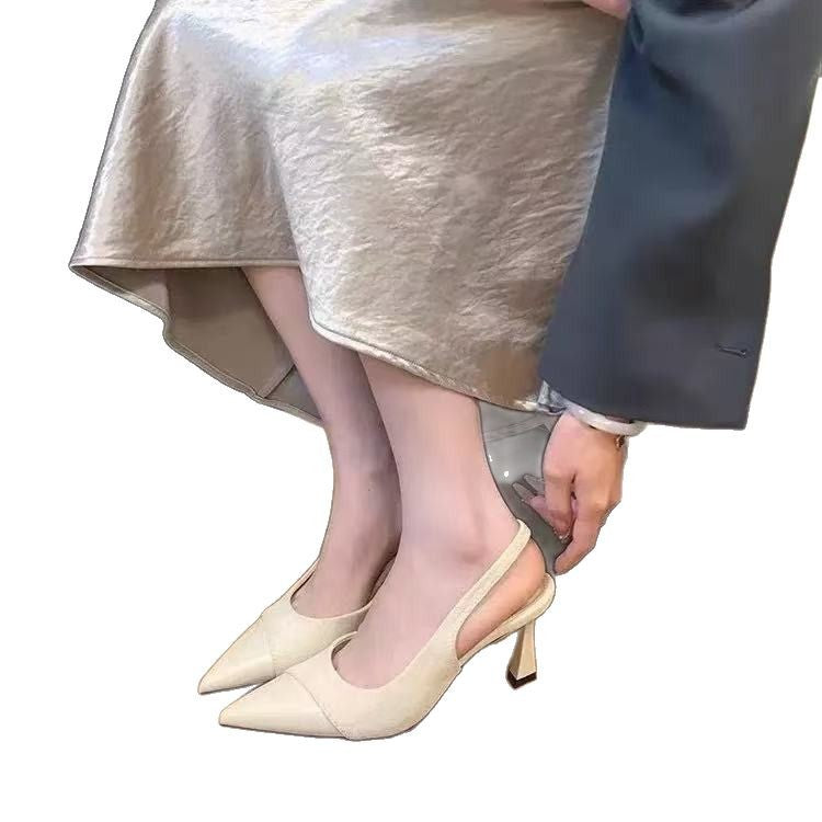 Dame elegante spidse Slingback-pumps med blokhæl Stilla