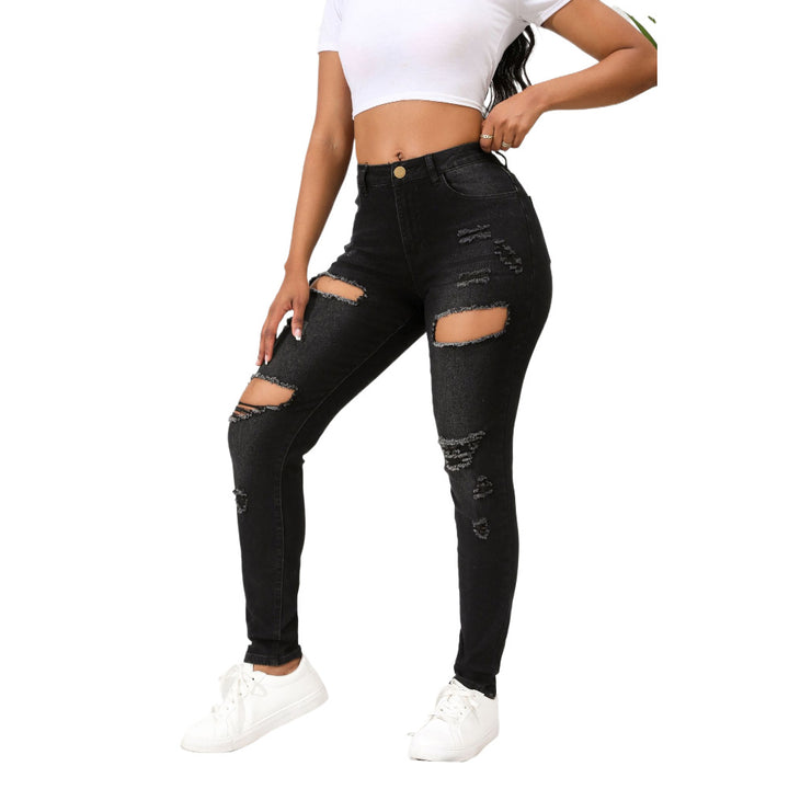 Dame Ripped Skinny Jeans med høj talje Stilla