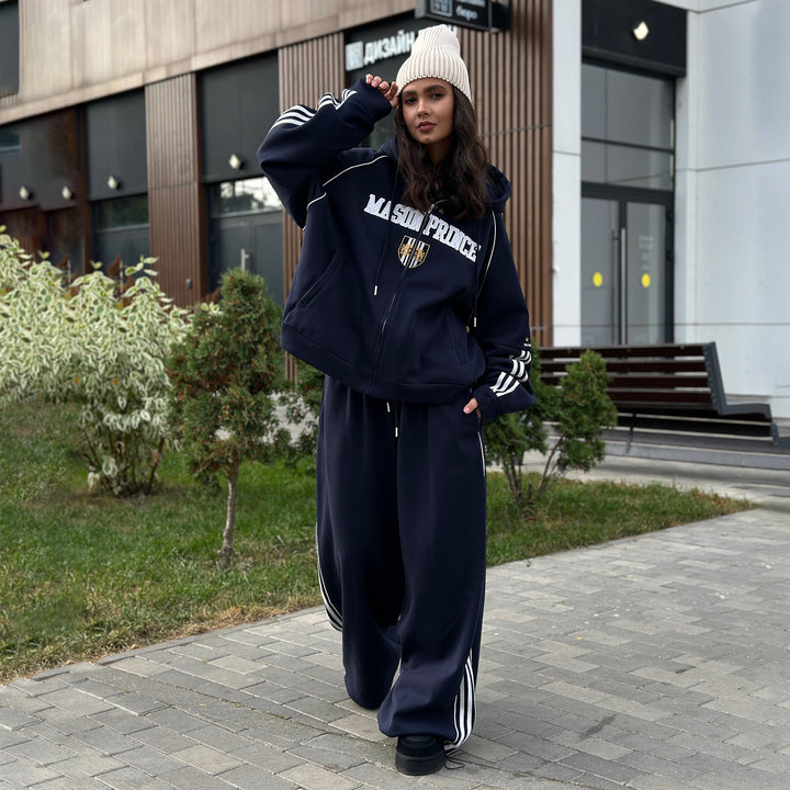 Kvinders afslappede og fashionable hætte sweatshirt-dragt Stilla