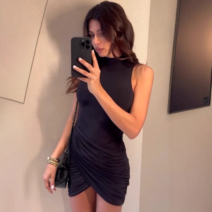 Damer Bodycon Kjole med højtstående Krave Stilla