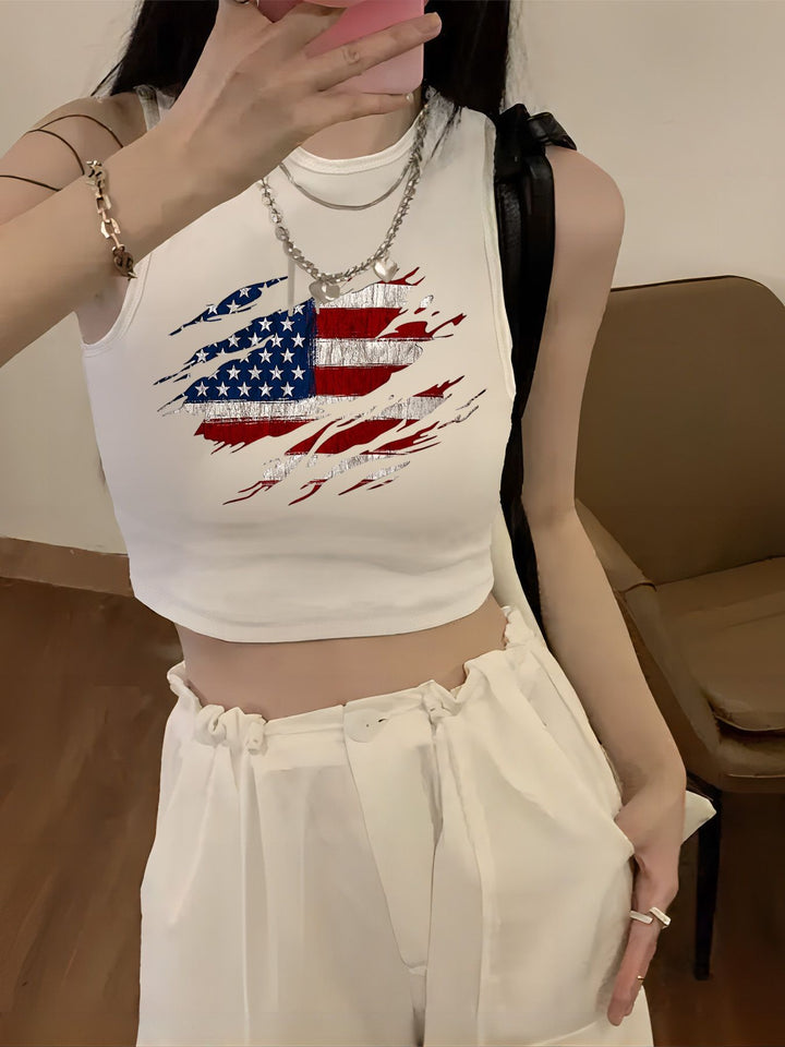 Dame Crop-Top med kreativ tekst og afslappet snit Skovae