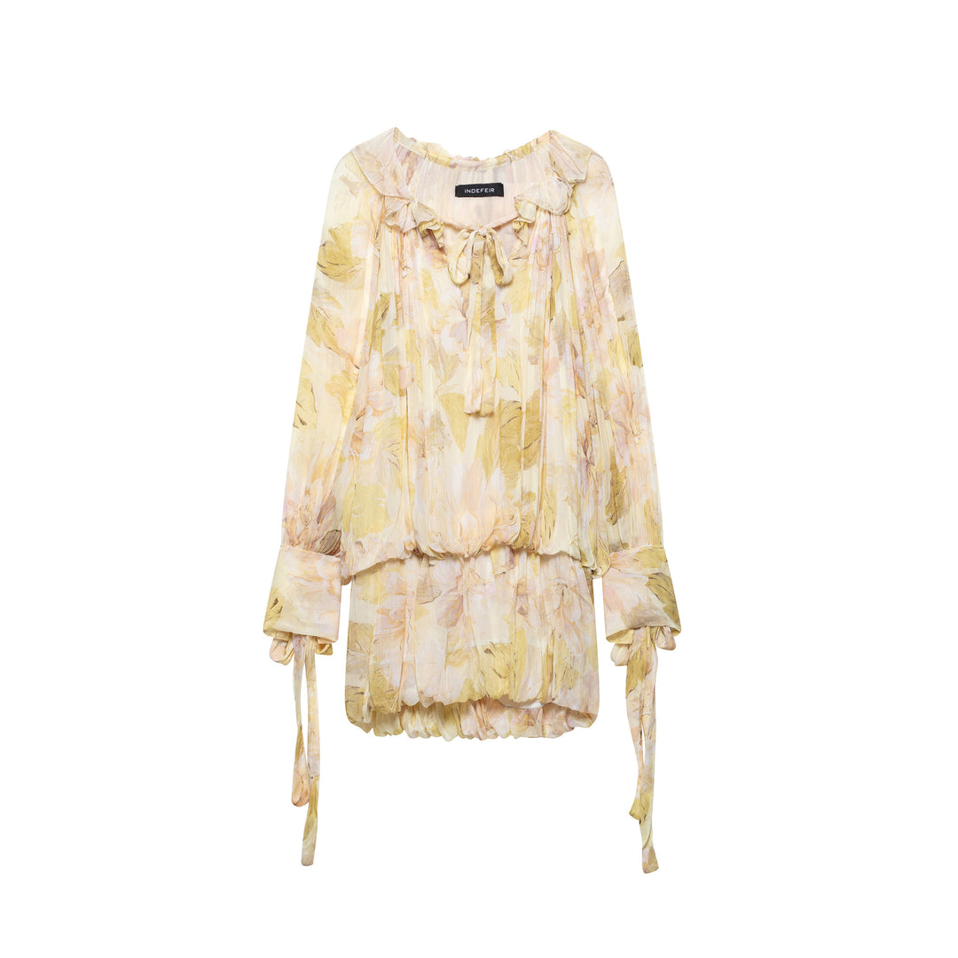 Femme Floral Print Tømrerbluse Stilla