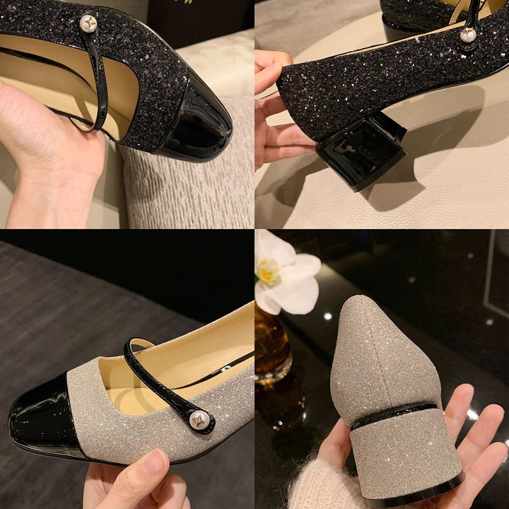 Damer Elegante Mary Jane Højhælede Sko med Poleret Kappe Tå Design Stilla