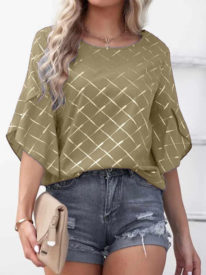 Dame Elegant og luftig bluse med geometrisk mønster Stilla
