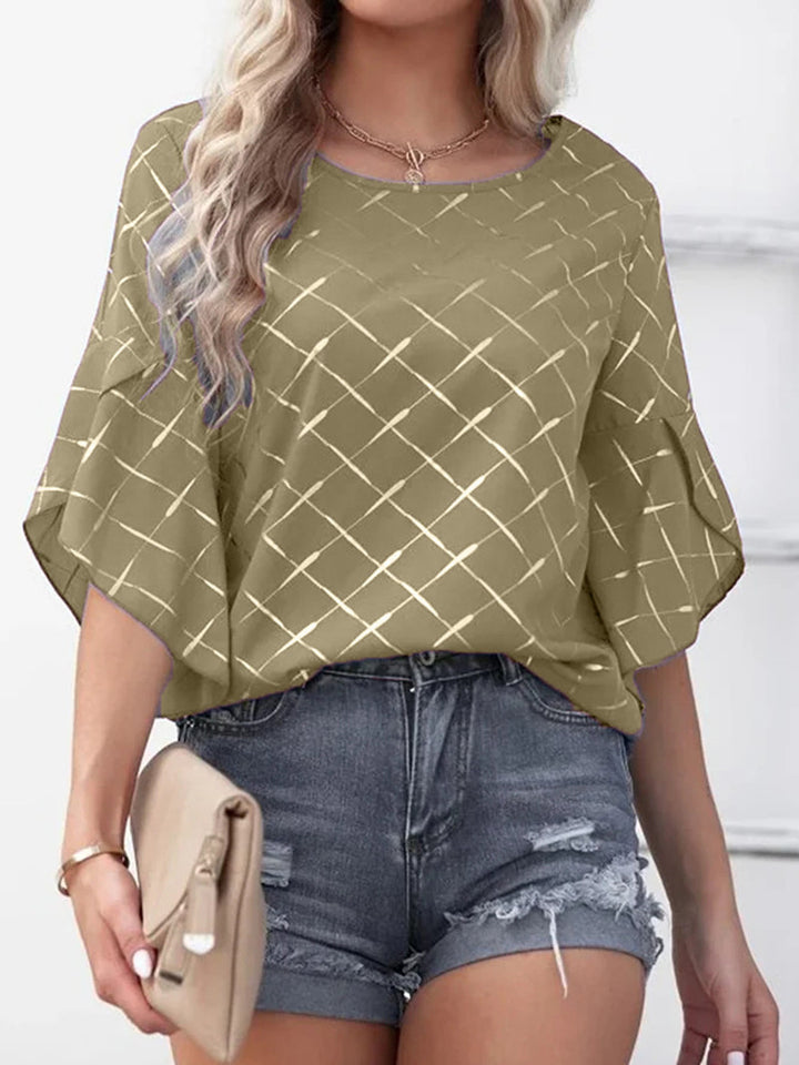 Dame Elegant og luftig bluse med geometrisk mønster Stilla