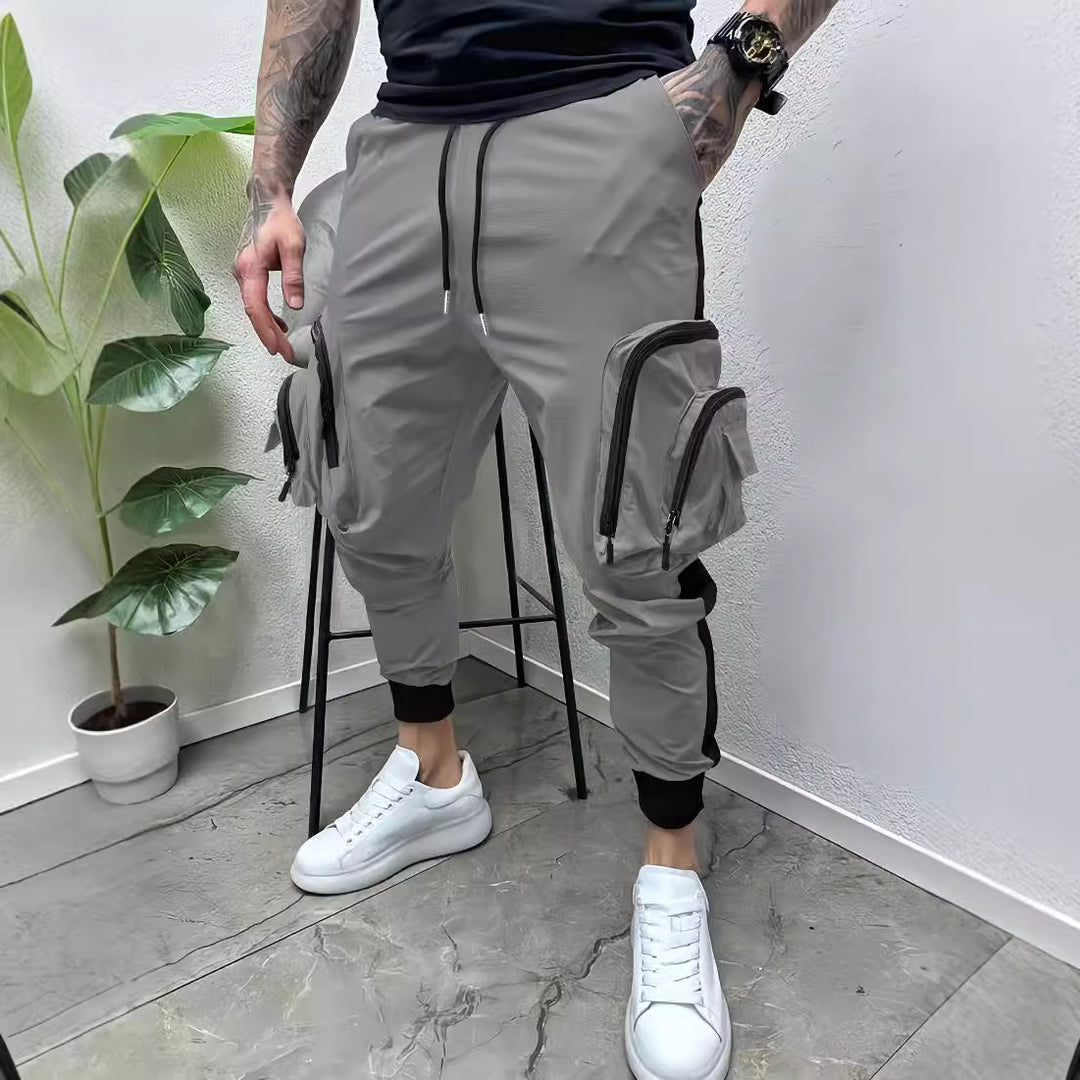 Herrer Cargo Joggerbukser med utility-lommer Stilla