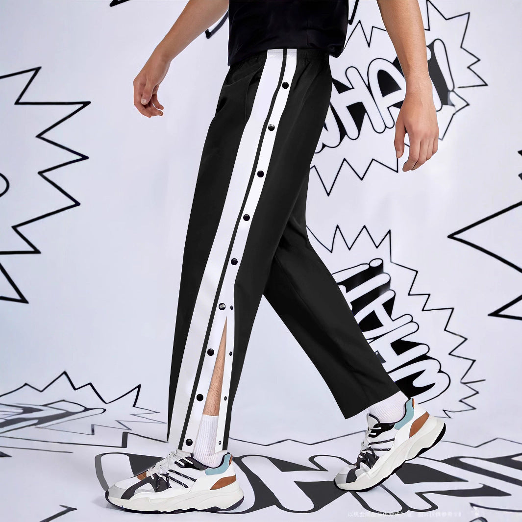 Herrer moderigtige Trackpants med sidelæns trykknapper Stilla