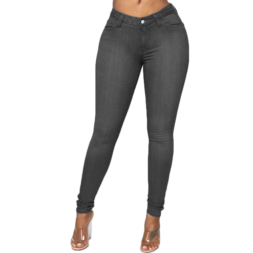 Dame Højtskårne Skinny Jeans med figursyet snit og elegant design Stilla
