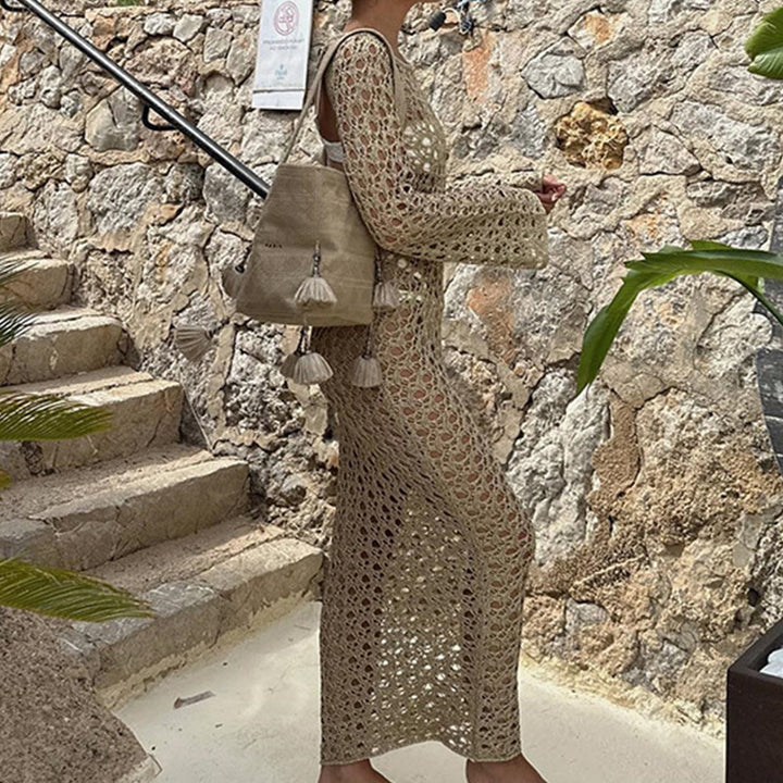 Dame strikkjole i Boho-stil Stilla