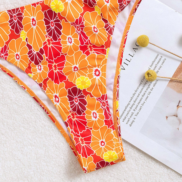 Dame Polstret Floral Trykt Bikini Sæt Stilla