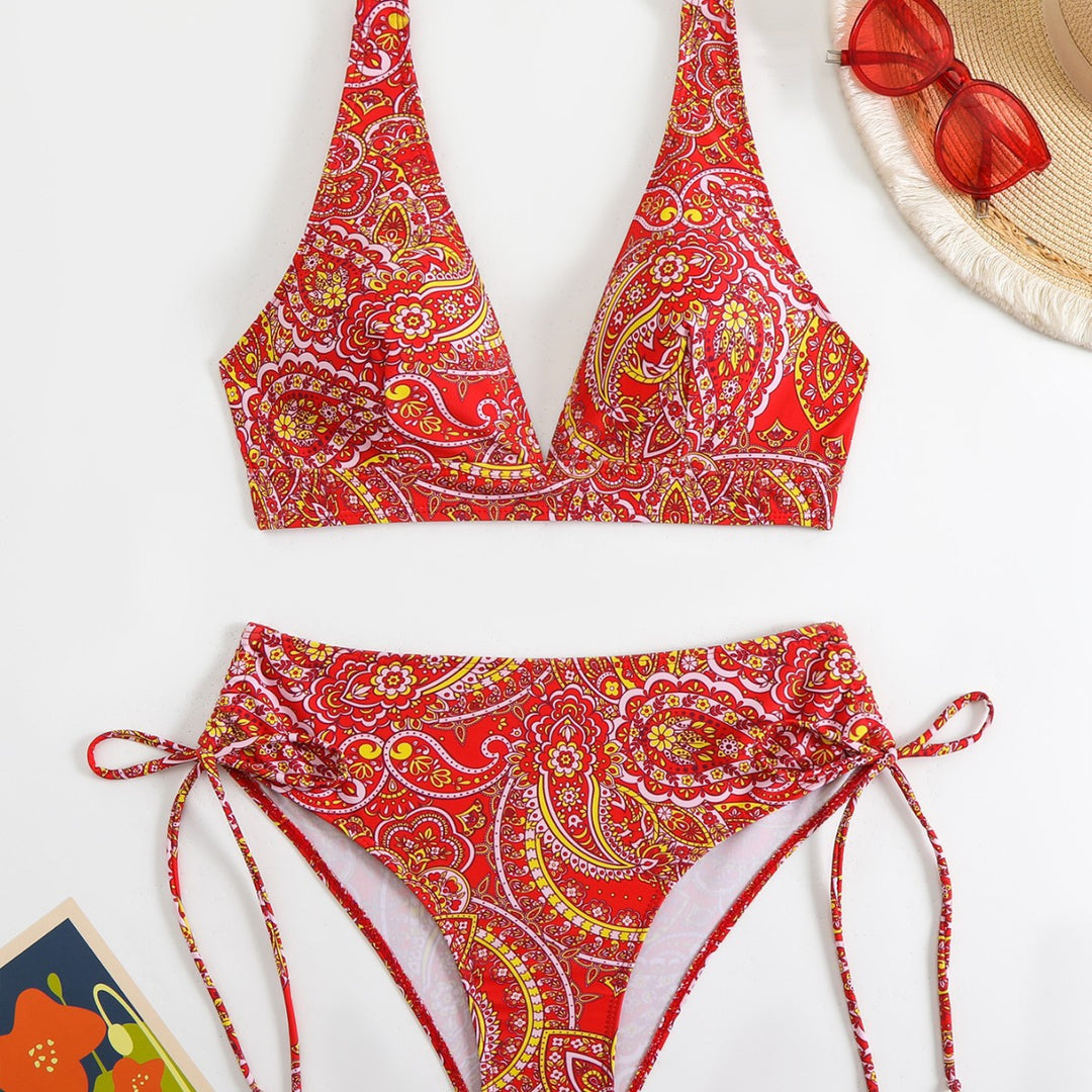 Dame bikini-sæt med moderne paisley-design og behagelig high-waist snit Stilla