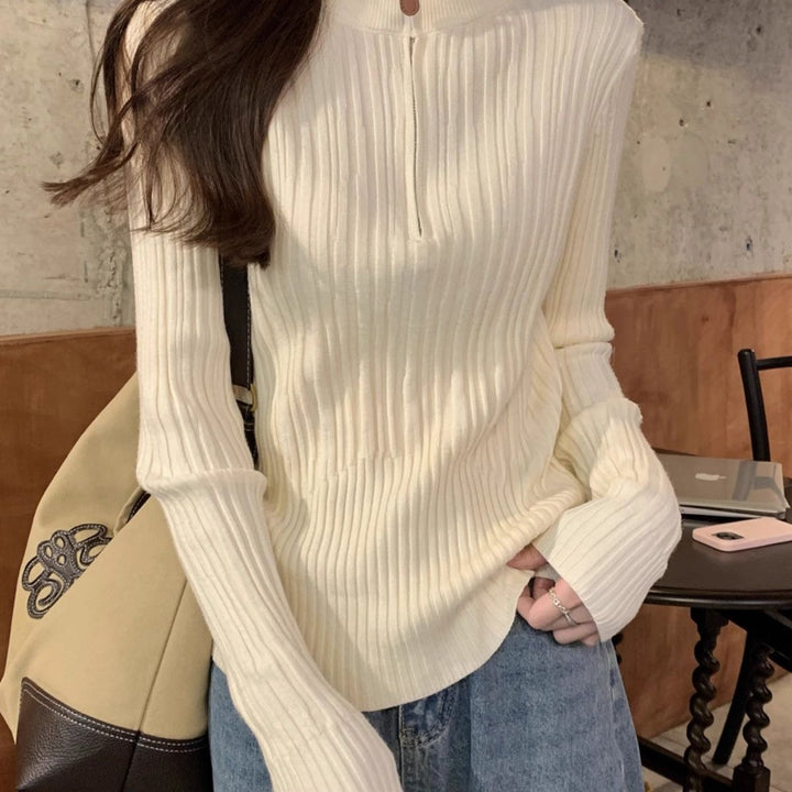 Kvinder elegant skåret sweatshirt med stående krave Stilla