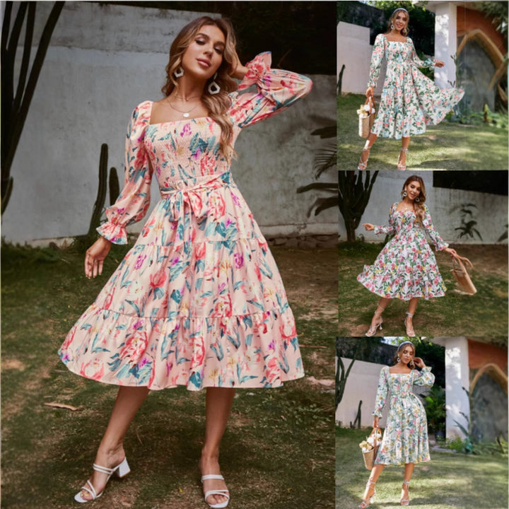 Dame Floral Maxi Kjole Stilla