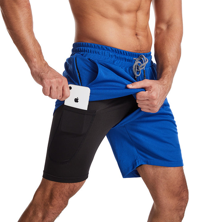 Herrer Sportslige Hybrid-shorts med praktiske lommer og åndbart materiale Stilla