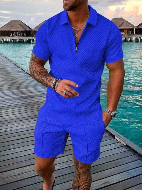 Herrer moderigtig kort overall med struktureret design Stilla