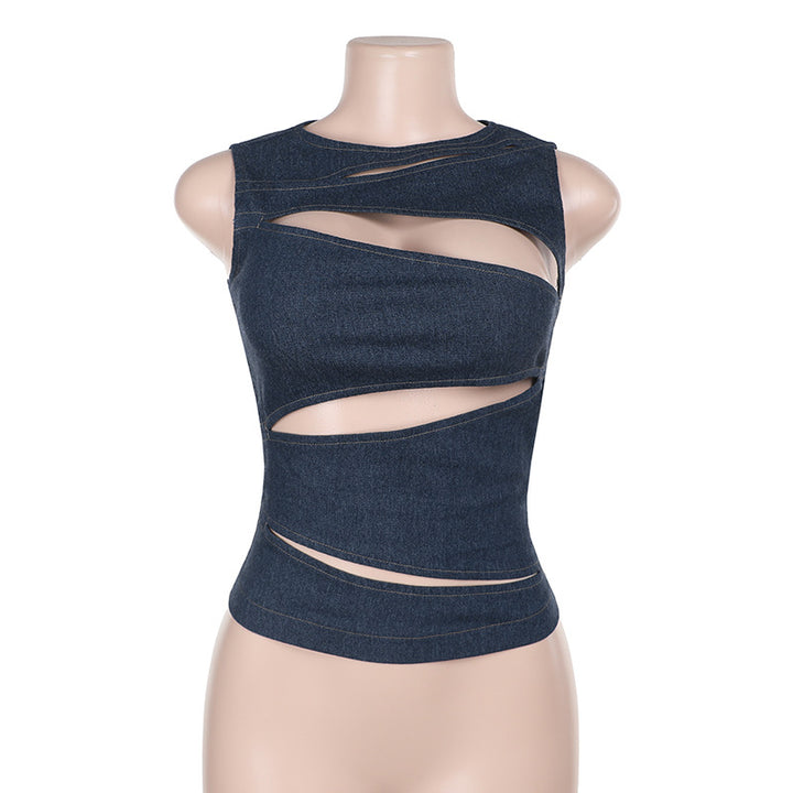 Dame top med raffineret cut-out design Skovae