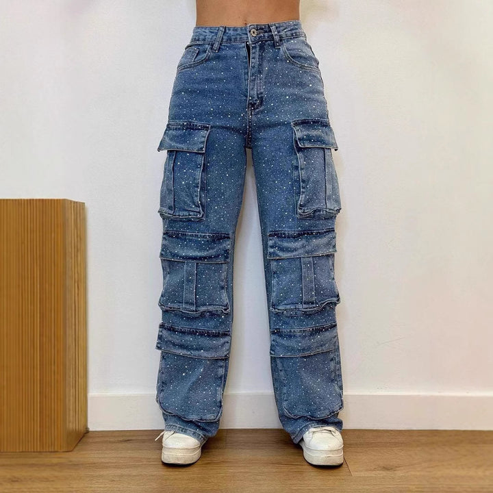 Dame Cargo Jeans med praktiske lommer og afslappet snit Stilla