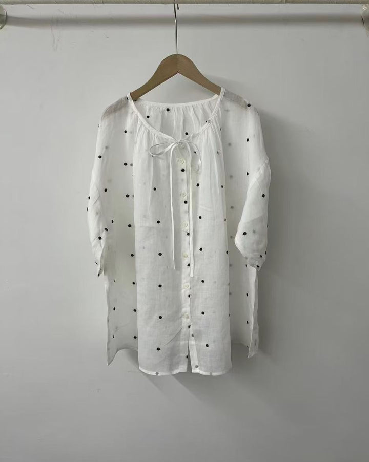 Dame Elegant Overlay Bluse Stilla
