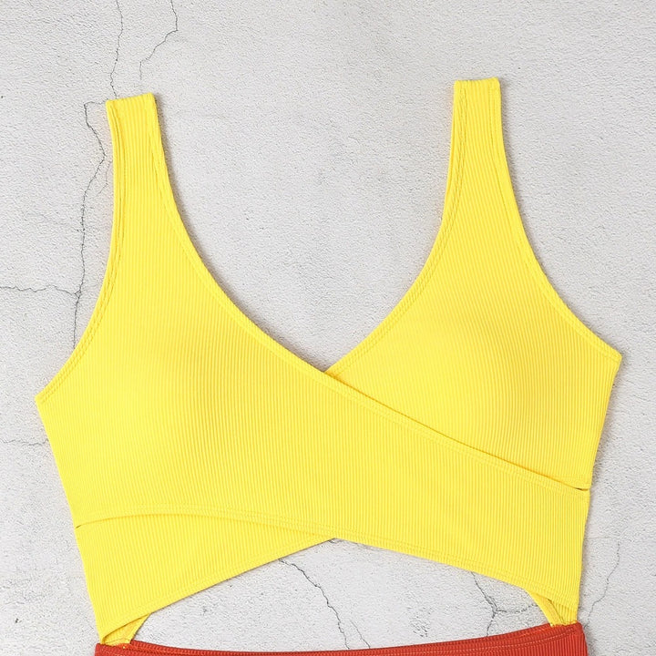 Dame High-Waist Farveblok Én-delt Badedragt Stilla