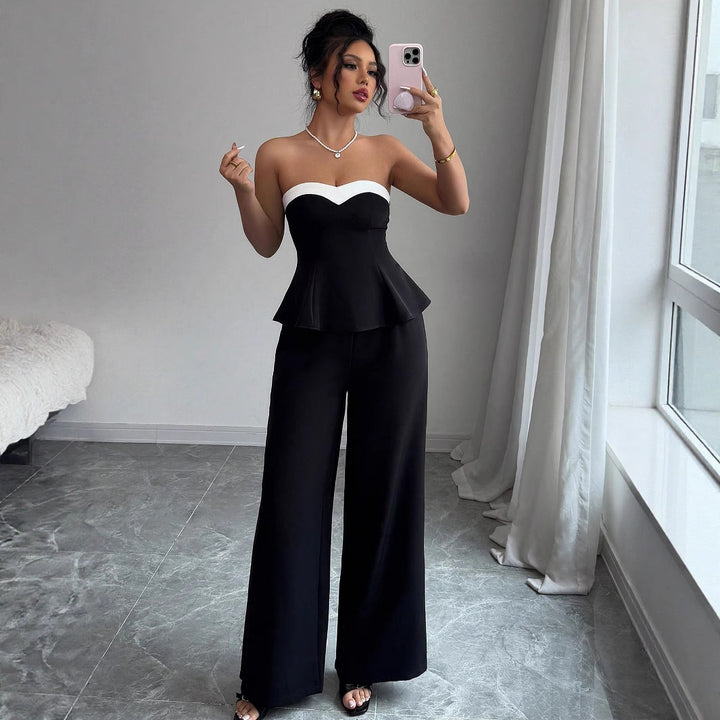 Dame Peplum Overall med smal pasform og hjerteudskæring Stilla