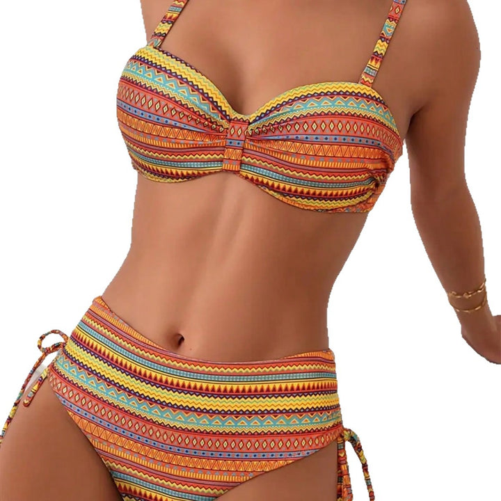 Dame højskåret bikini med elegante sidestropper Skovae