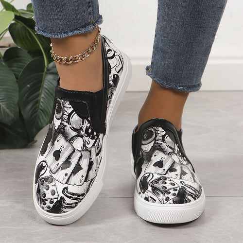 Dame Casual Sneakers med farverig motivtryk Stilla