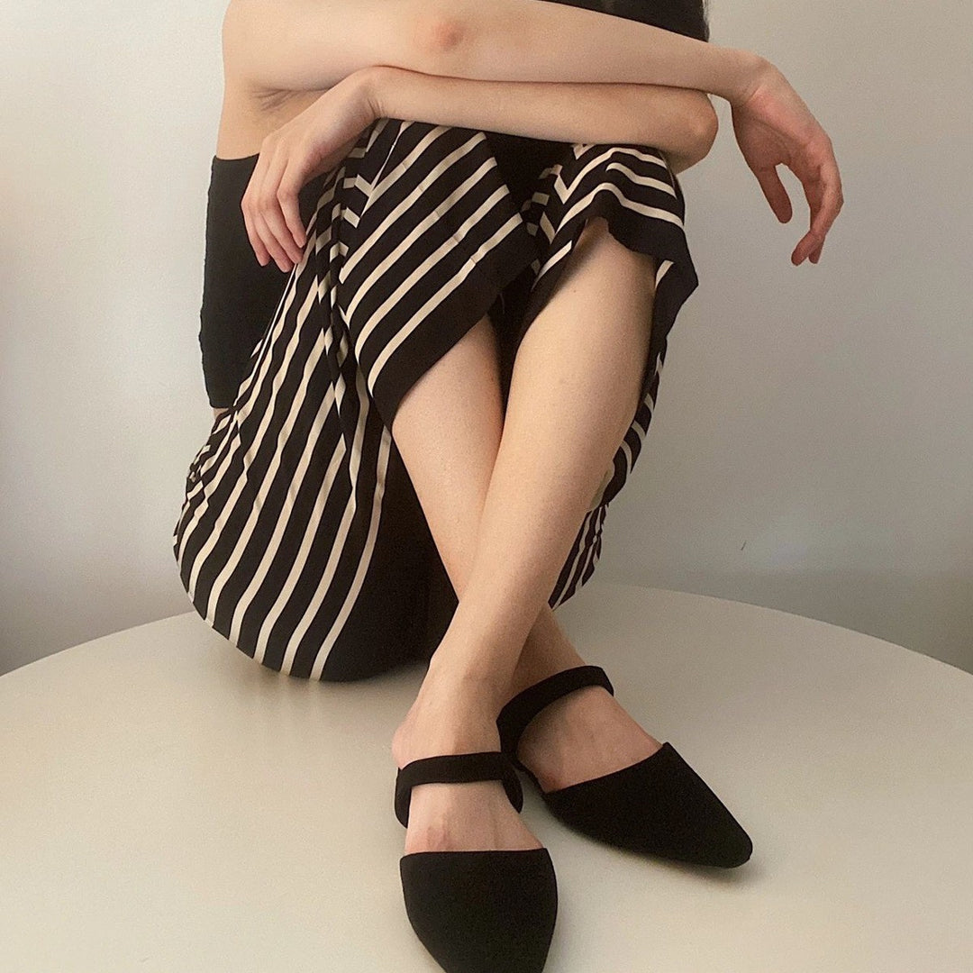 Dame Spidssko Slip-On Mules med elegante remme Stilla