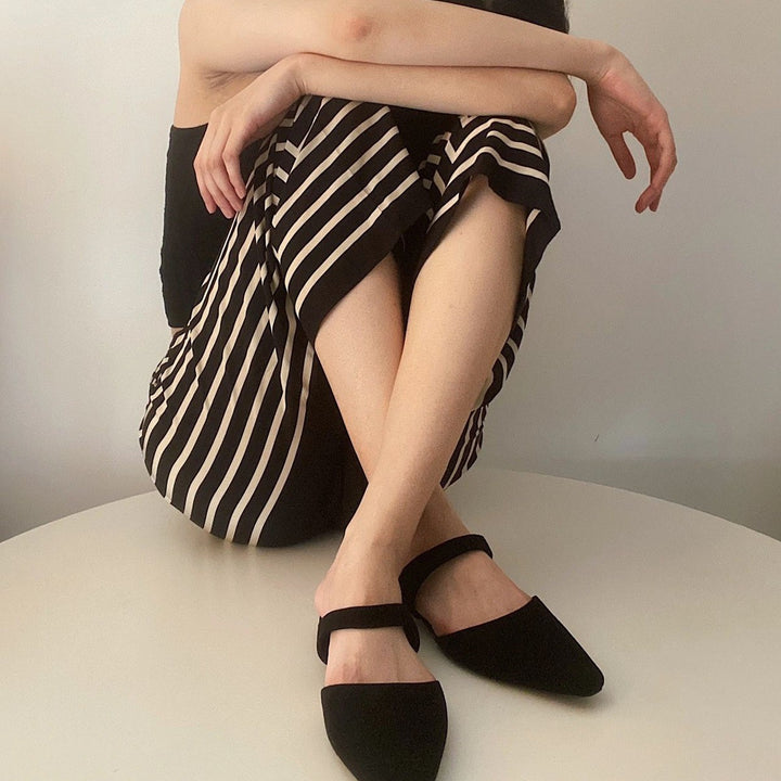 Dame Spidssko Slip-On Mules med elegante remme Stilla
