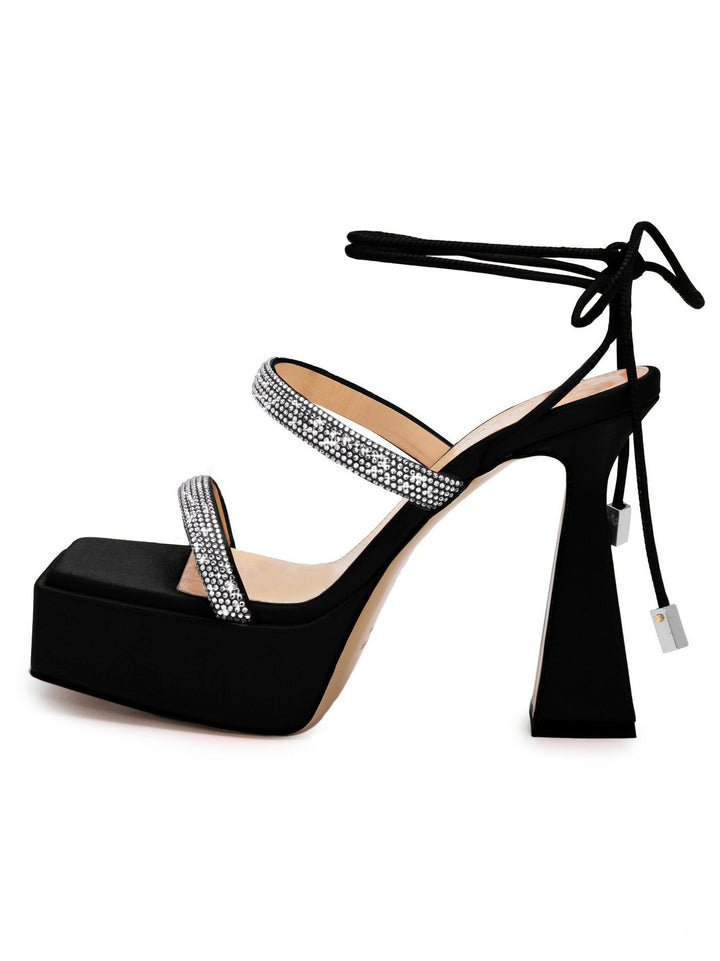 Femme Platform Højhælede Sandaler med Strass-Accenter Stilla